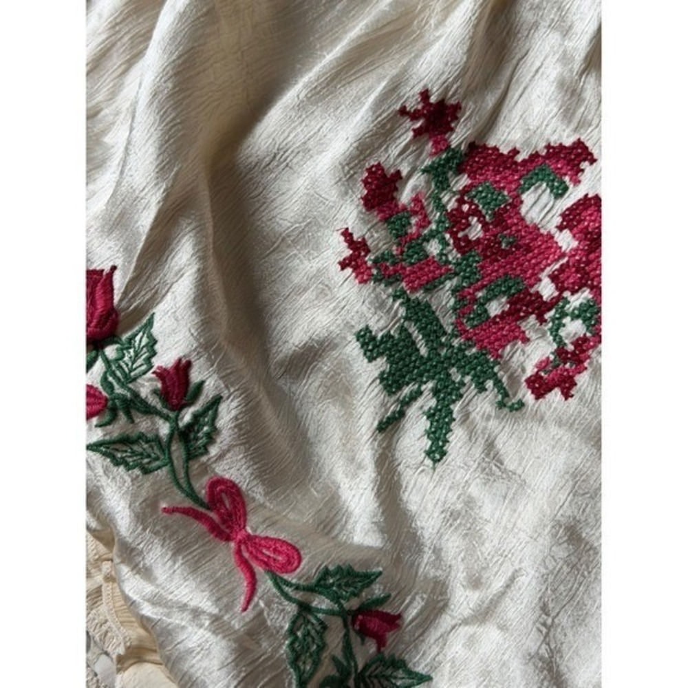 Natural Life Midi Skirt Delilah NEW Embroidered Floral Boho Ivory Large - Picture 9 of 10